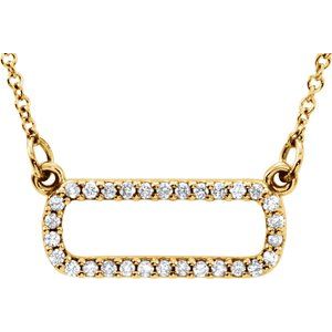 14K Yellow Gold 1/8 CTW Natural Diamond Geometric 16" Necklace