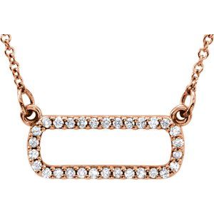 14K Rose Gold 1/8 CTW Natural Diamond Geometric 16" Necklace