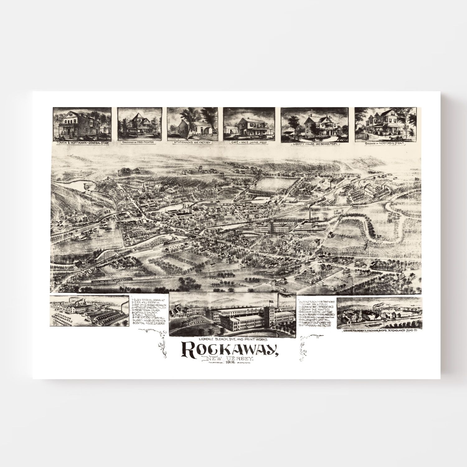 Vintage Map of Rockaway, New Jersey 1902
