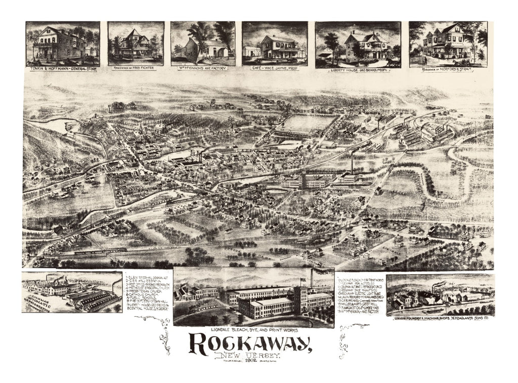 Vintage Map of Rockaway, New Jersey 1902