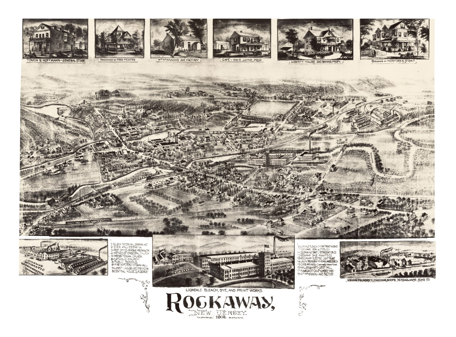 Vintage Map of Rockaway, New Jersey 1902