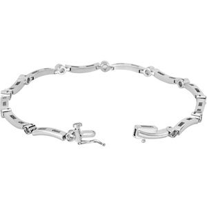 18K White Gold 2.2 mm Round Line 7" Bracelet Mounting – image 2