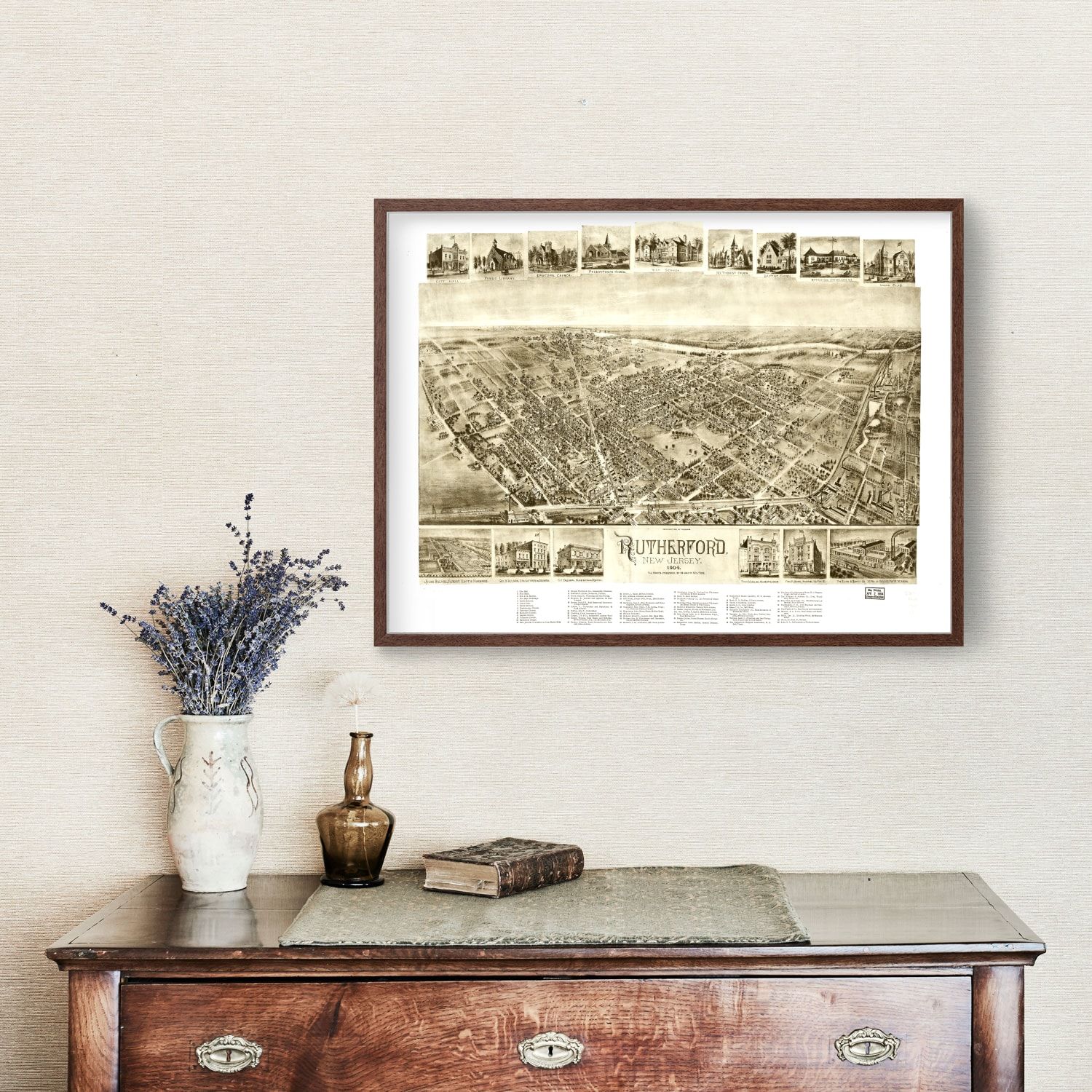 Vintage Map of Rutherford, New Jersey 1904