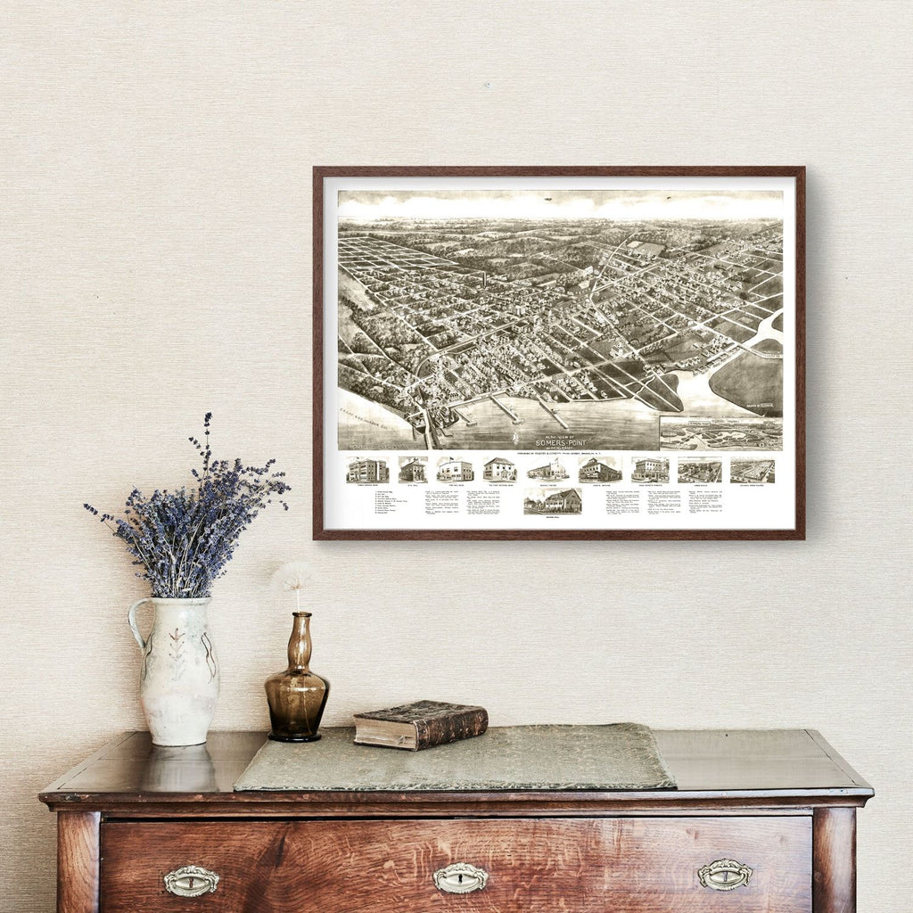 Vintage Map of Somers Point, New Jersey 1925