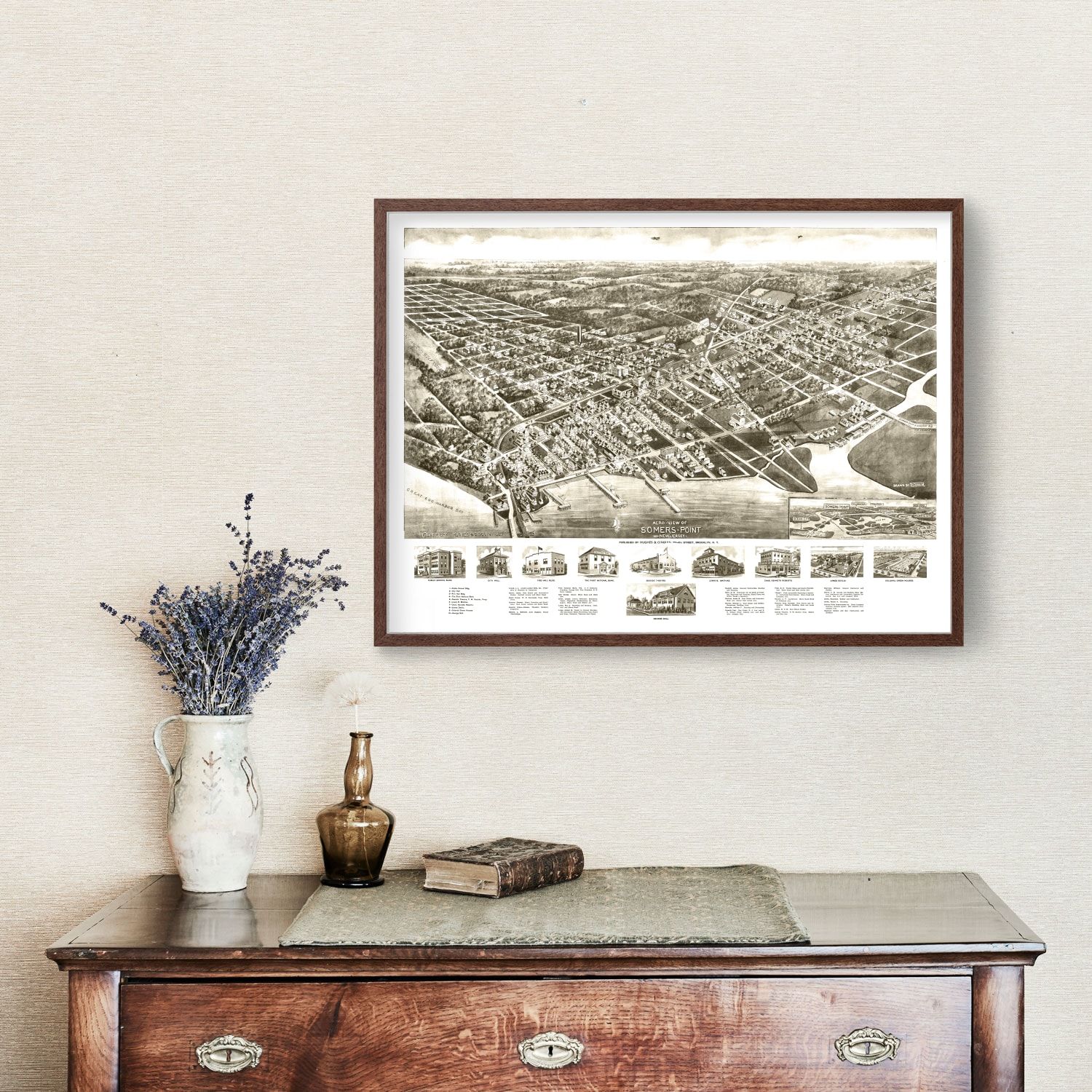 Vintage Map of Somers Point, New Jersey 1925