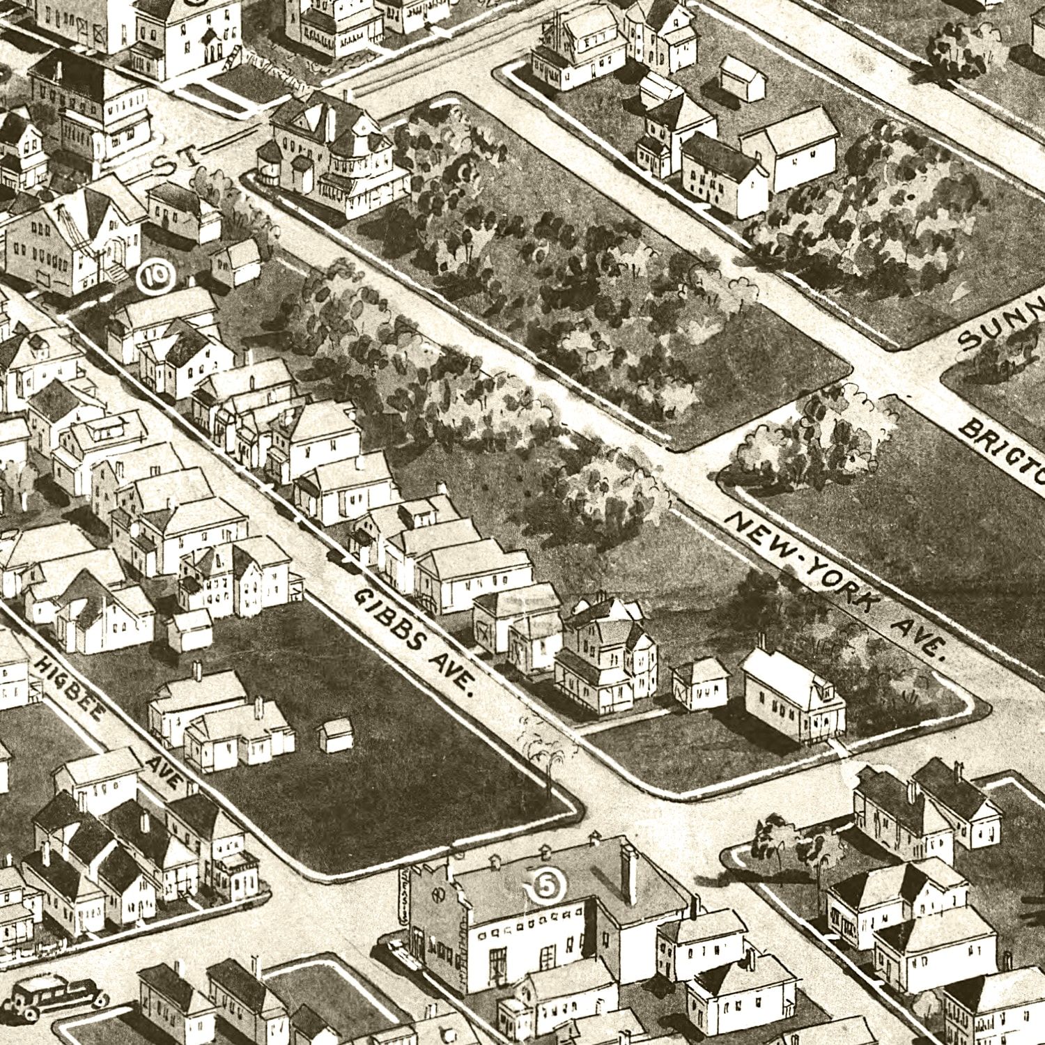 Vintage Map of Somers Point, New Jersey 1925