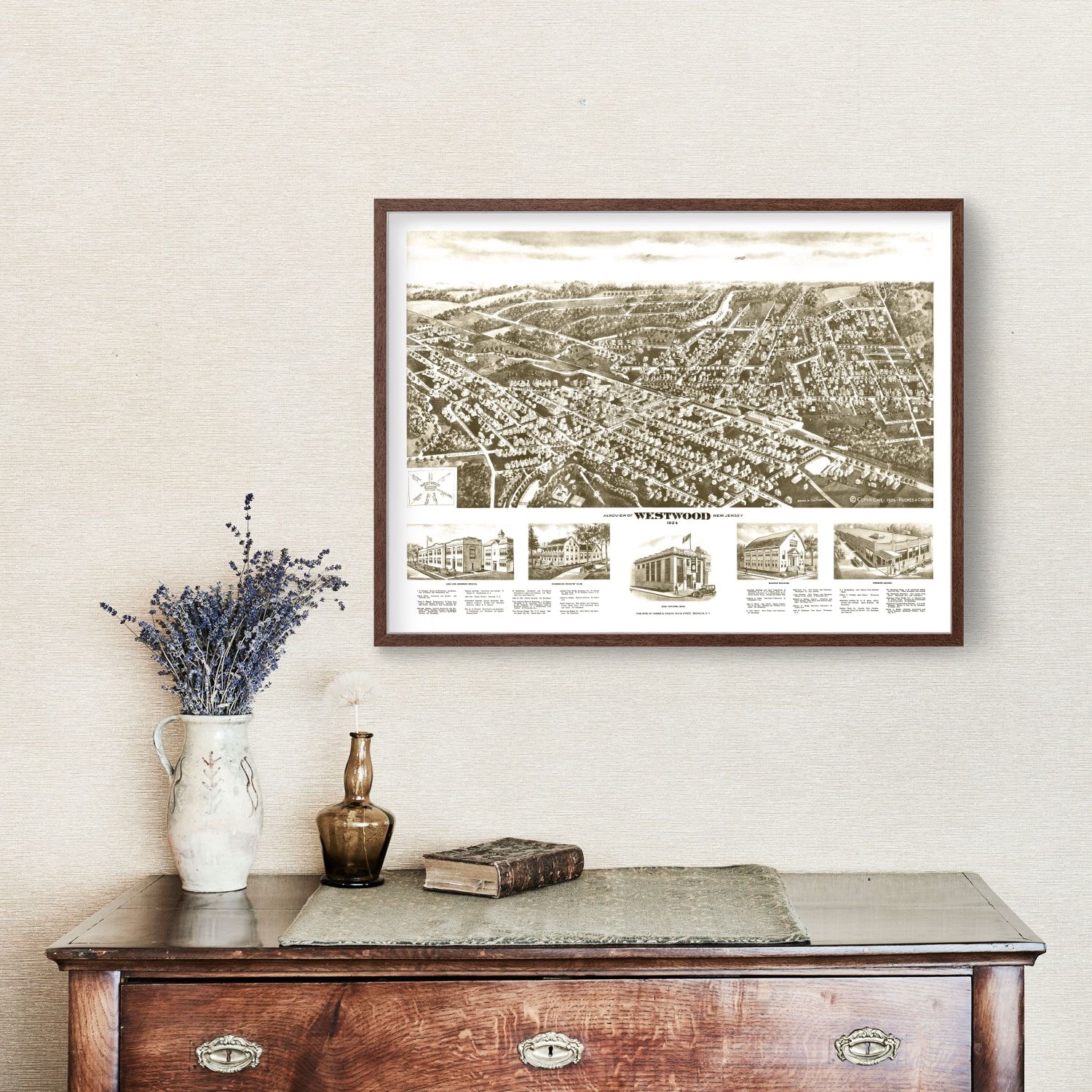 Vintage Map of Westwood, New Jersey 1924