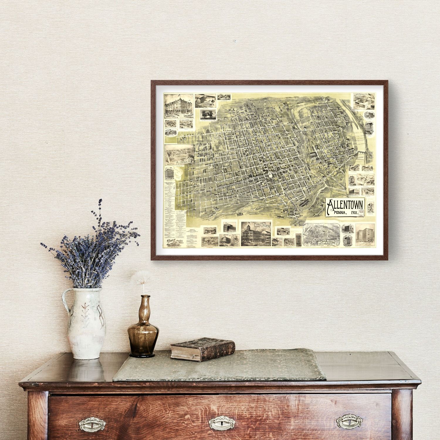 Vintage Map of Allentown, Pennsylvania 1901