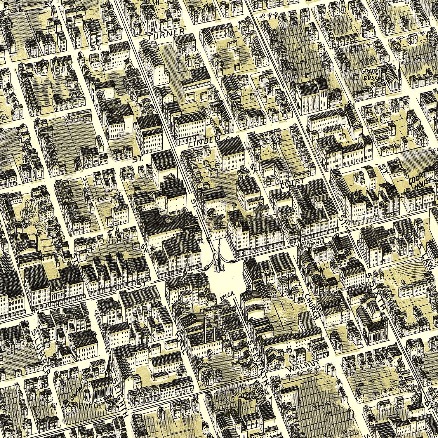 Vintage Map of Allentown, Pennsylvania 1901