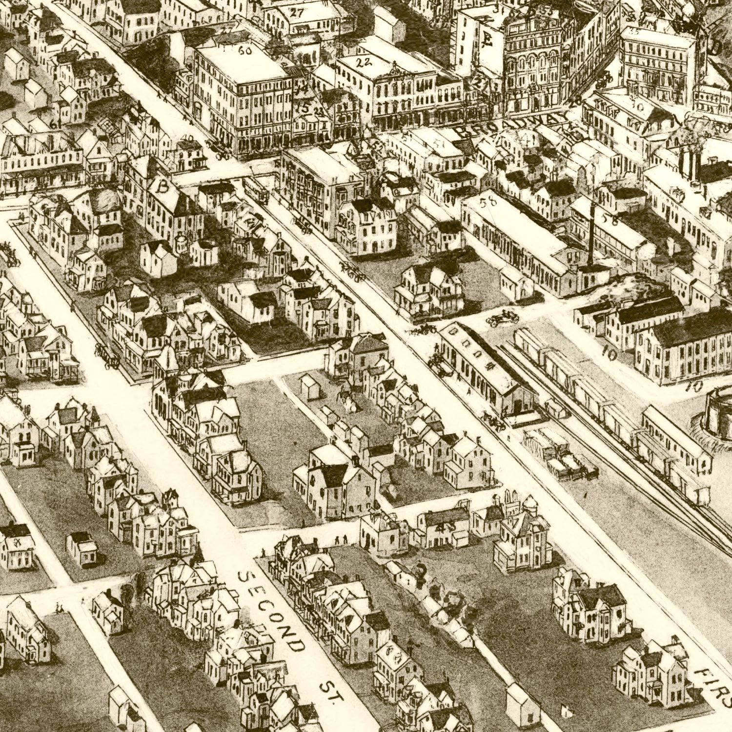 Vintage Map of Bangor, Pennsylvania 1918