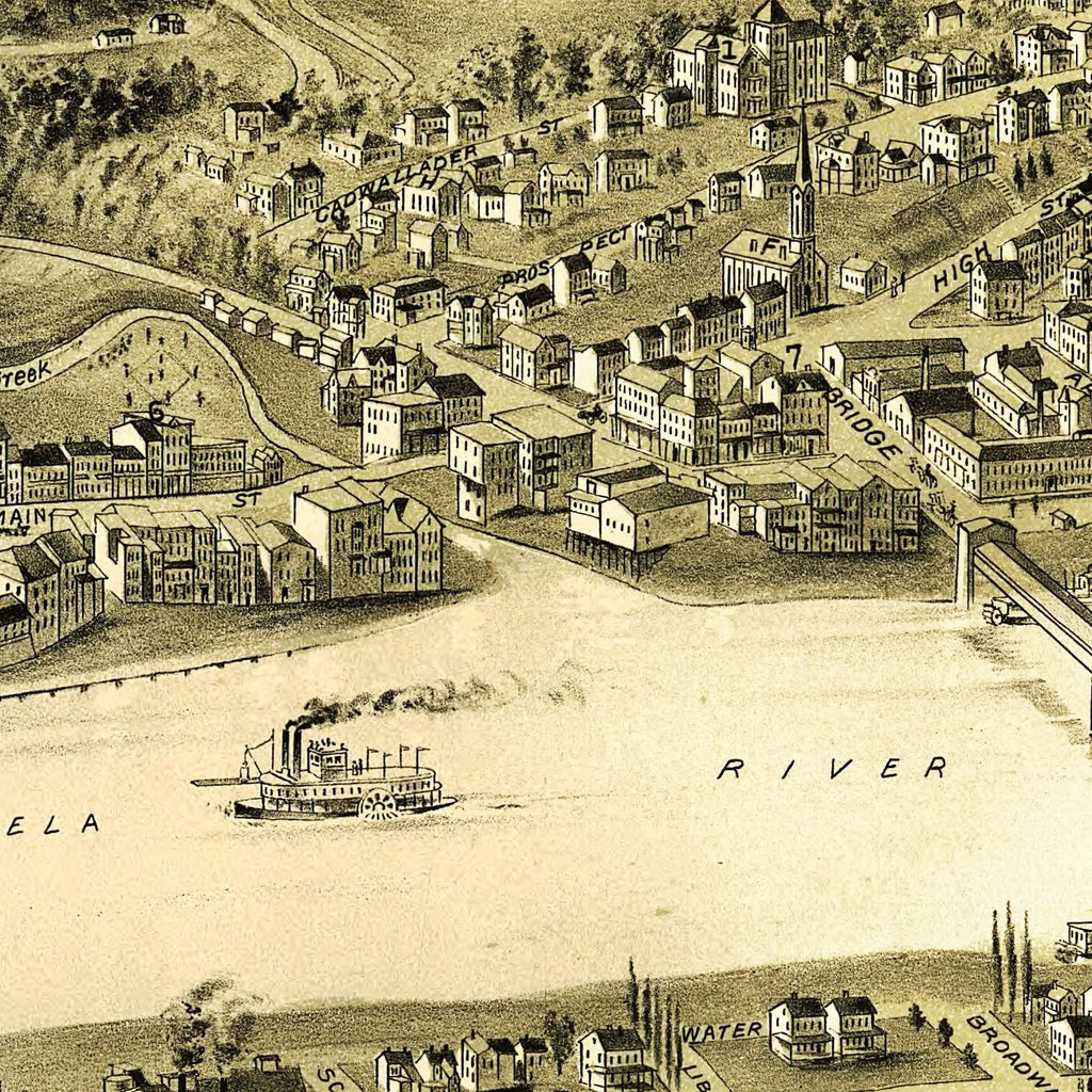 Vintage Map of Brownsville, Pennsylvania 1902