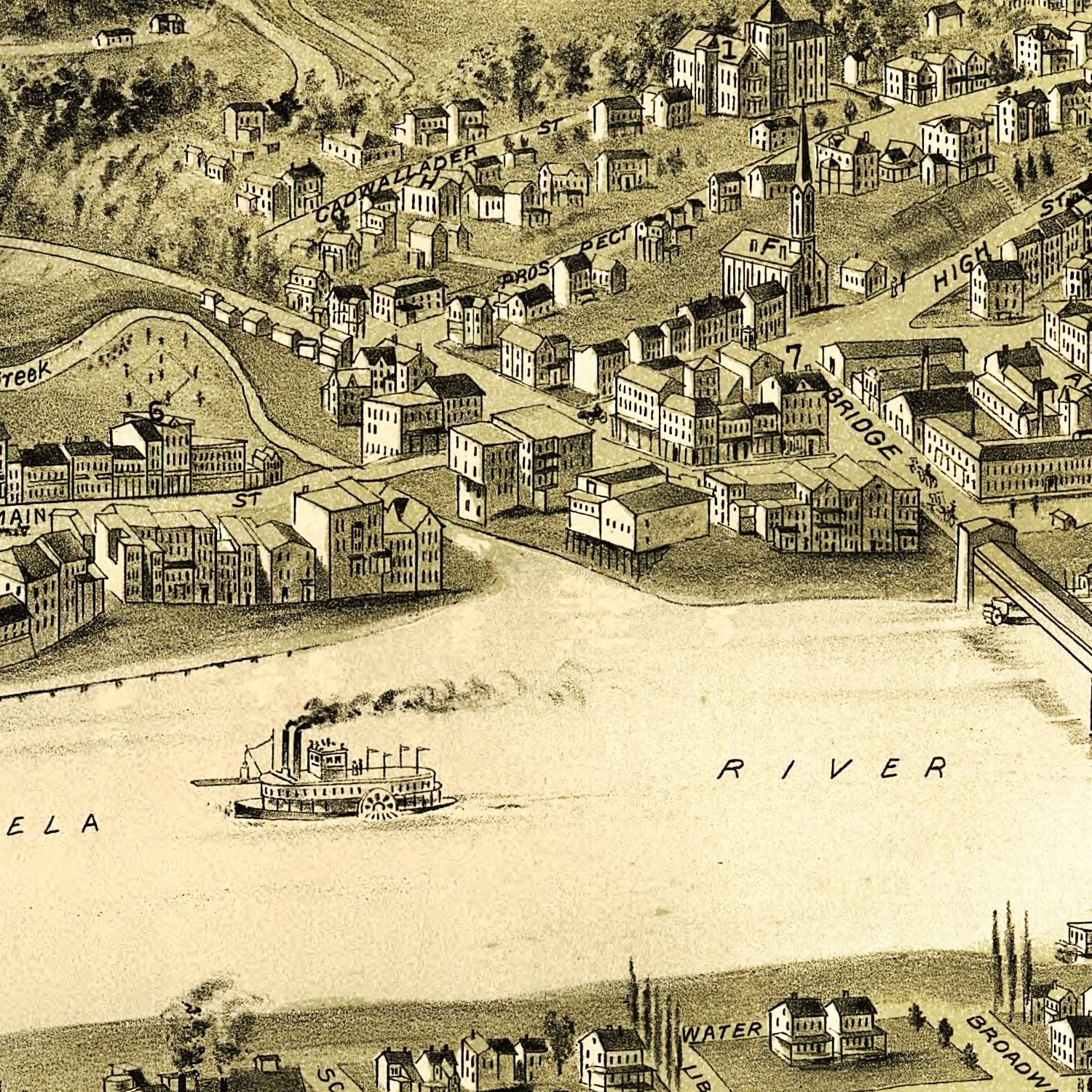 Vintage Map of Brownsville, Pennsylvania 1902