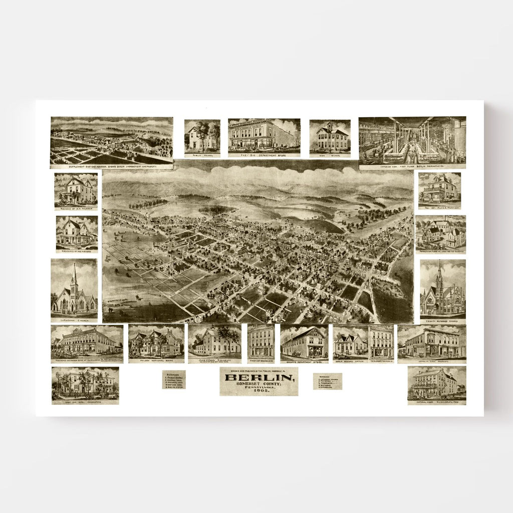 Vintage Map of Berlin, Pennsylvania 1905