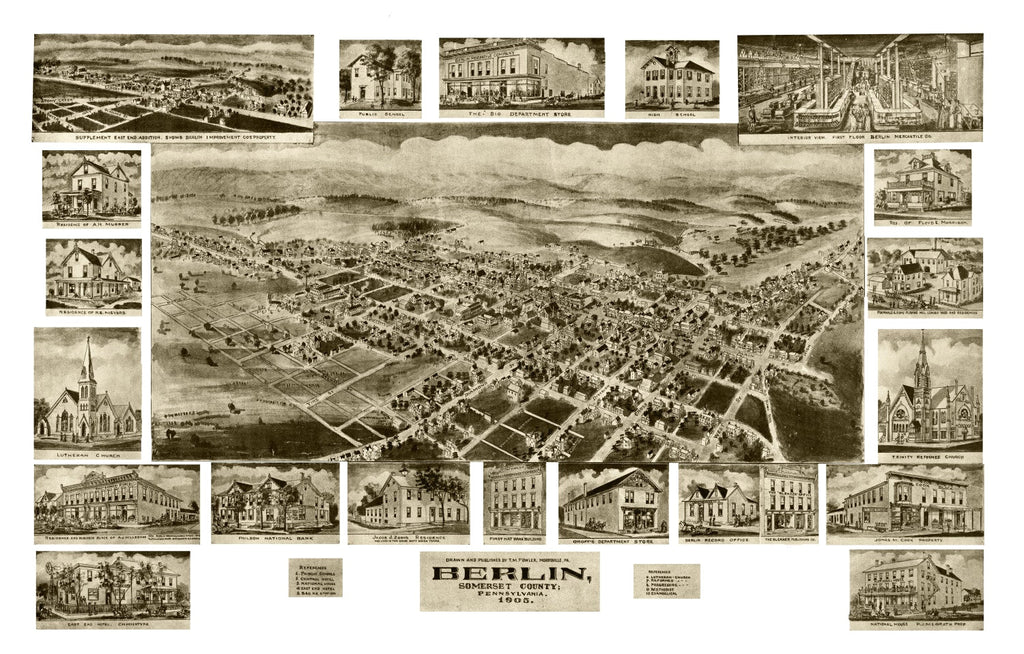 Vintage Map of Berlin, Pennsylvania 1905