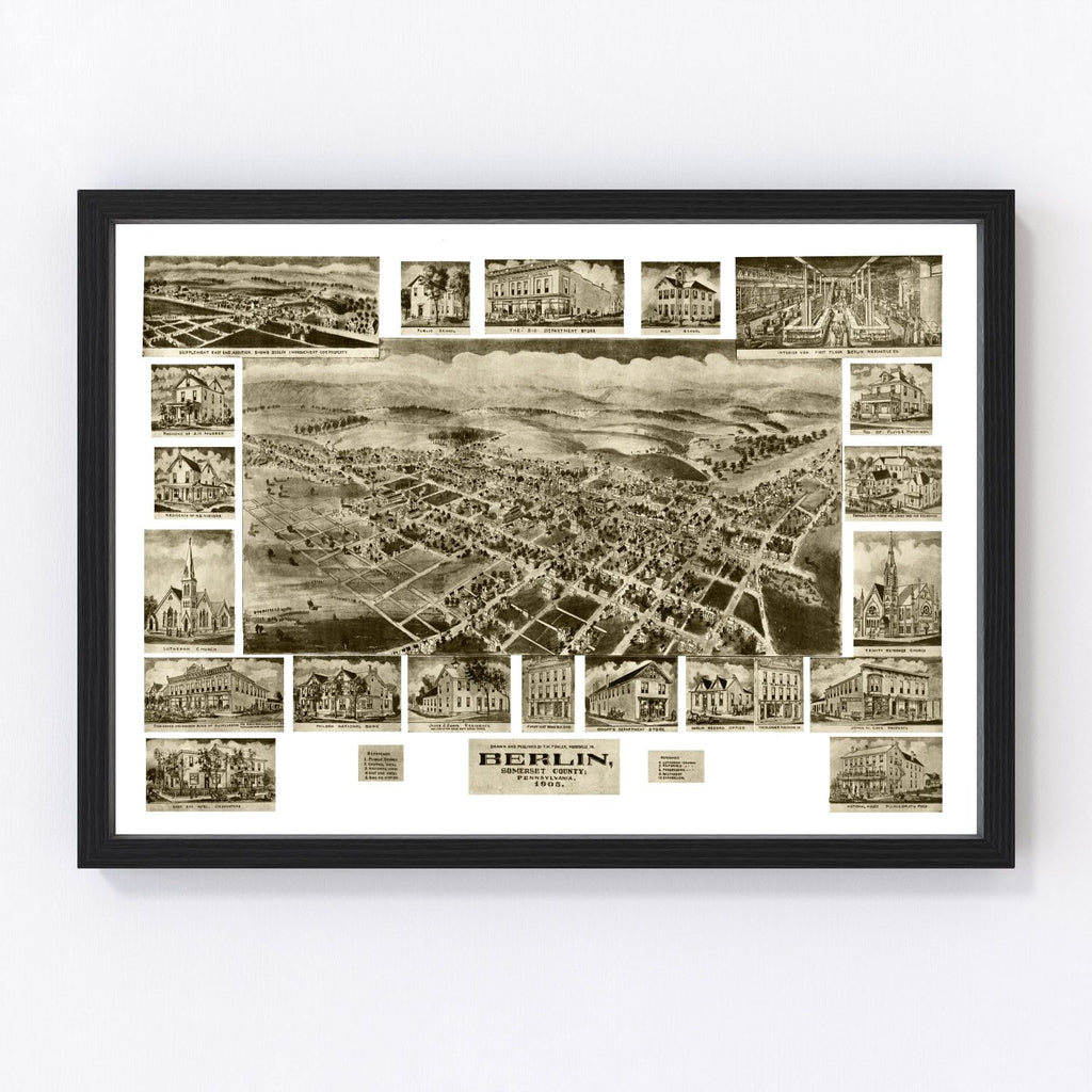 Vintage Map of Berlin, Pennsylvania 1905