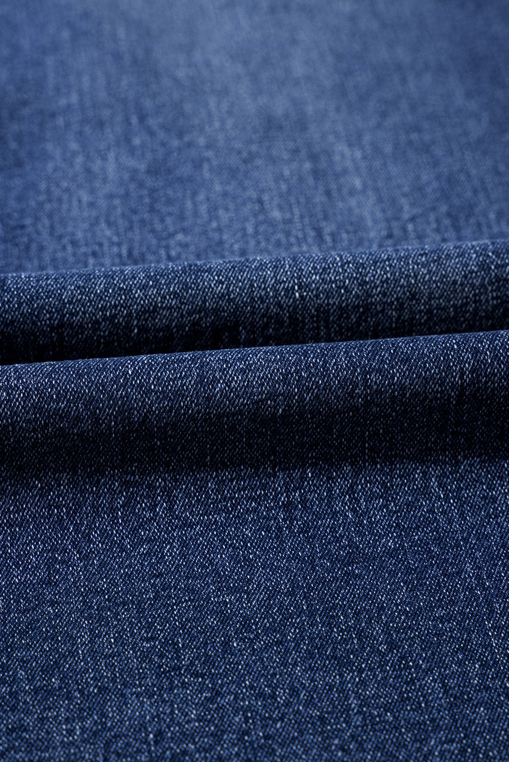 Denim Patch Pocket Wide Leg Jeans
