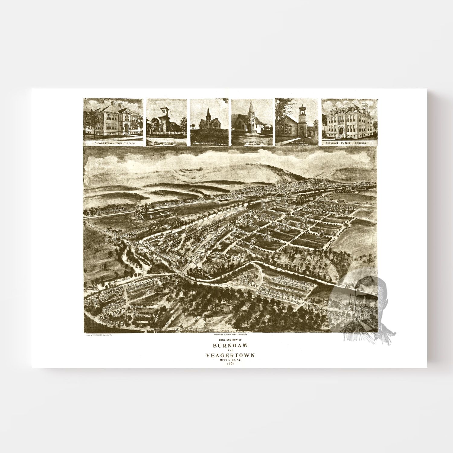 Vintage Map of Burnham, Pennsylvania 1906