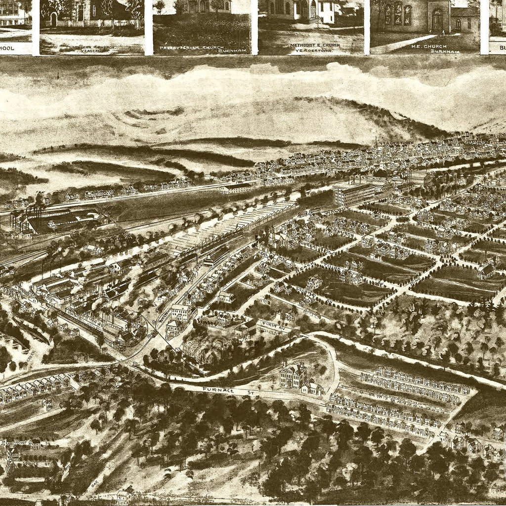 Vintage Map of Burnham, Pennsylvania 1906