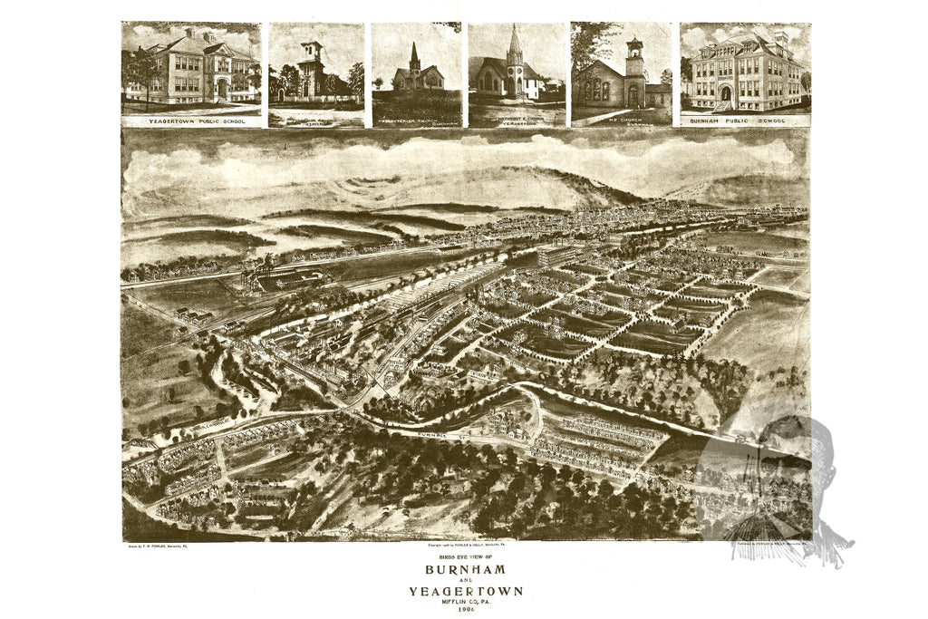 Vintage Map of Burnham, Pennsylvania 1906