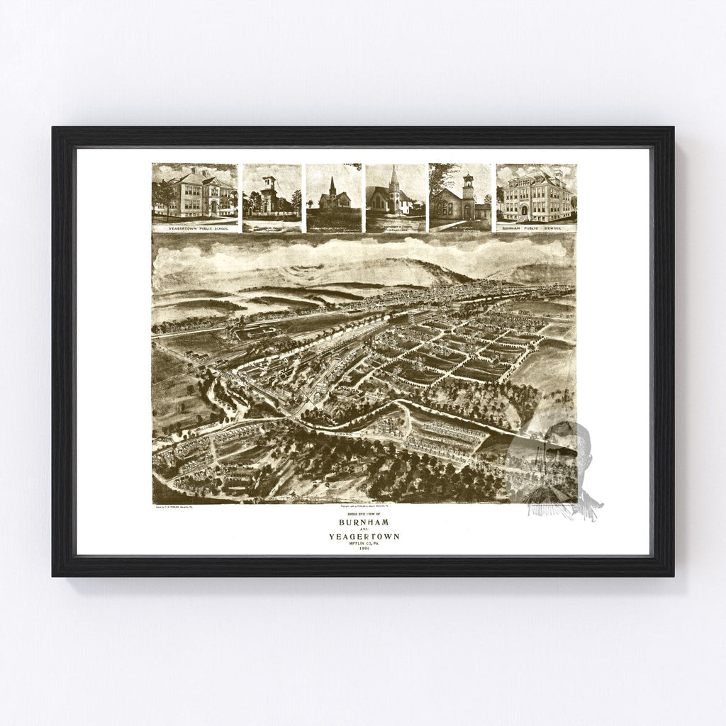 Vintage Map of Burnham, Pennsylvania 1906