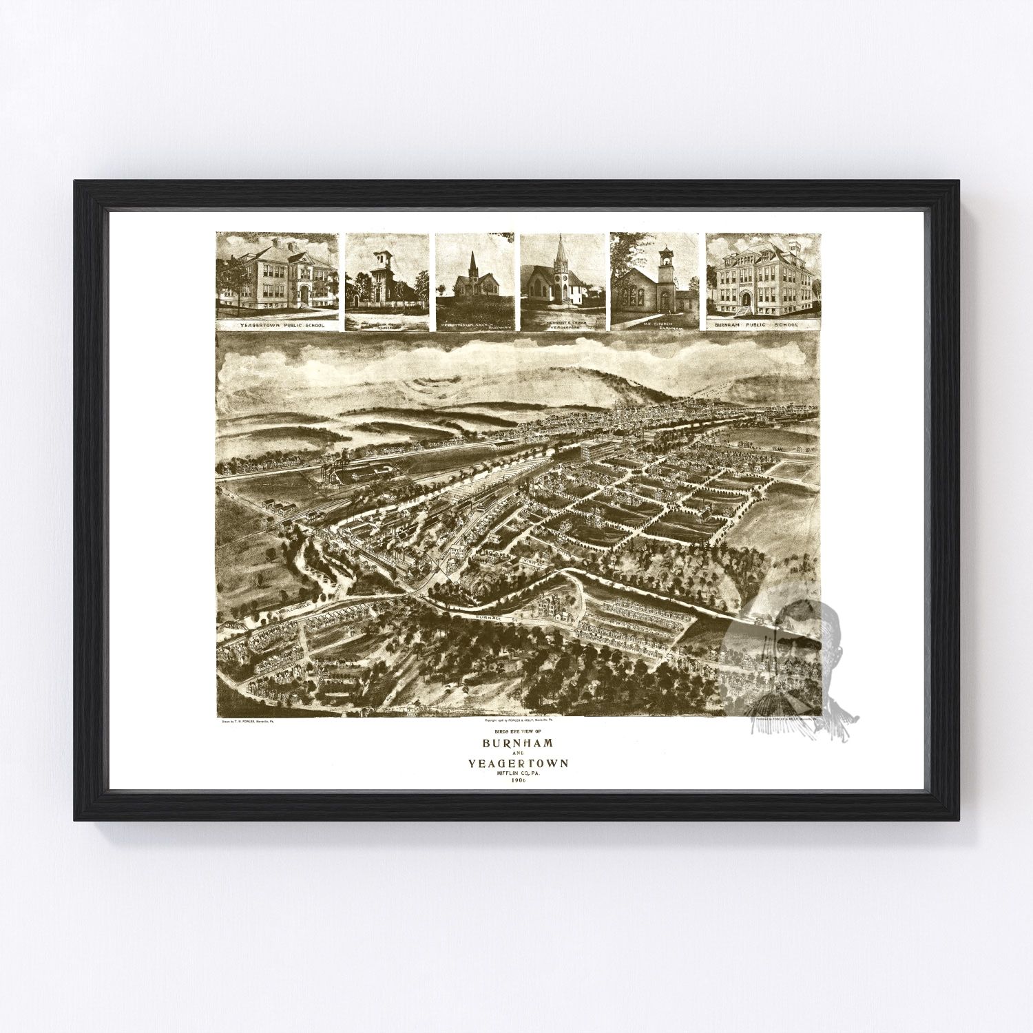 Vintage Map of Burnham, Pennsylvania 1906
