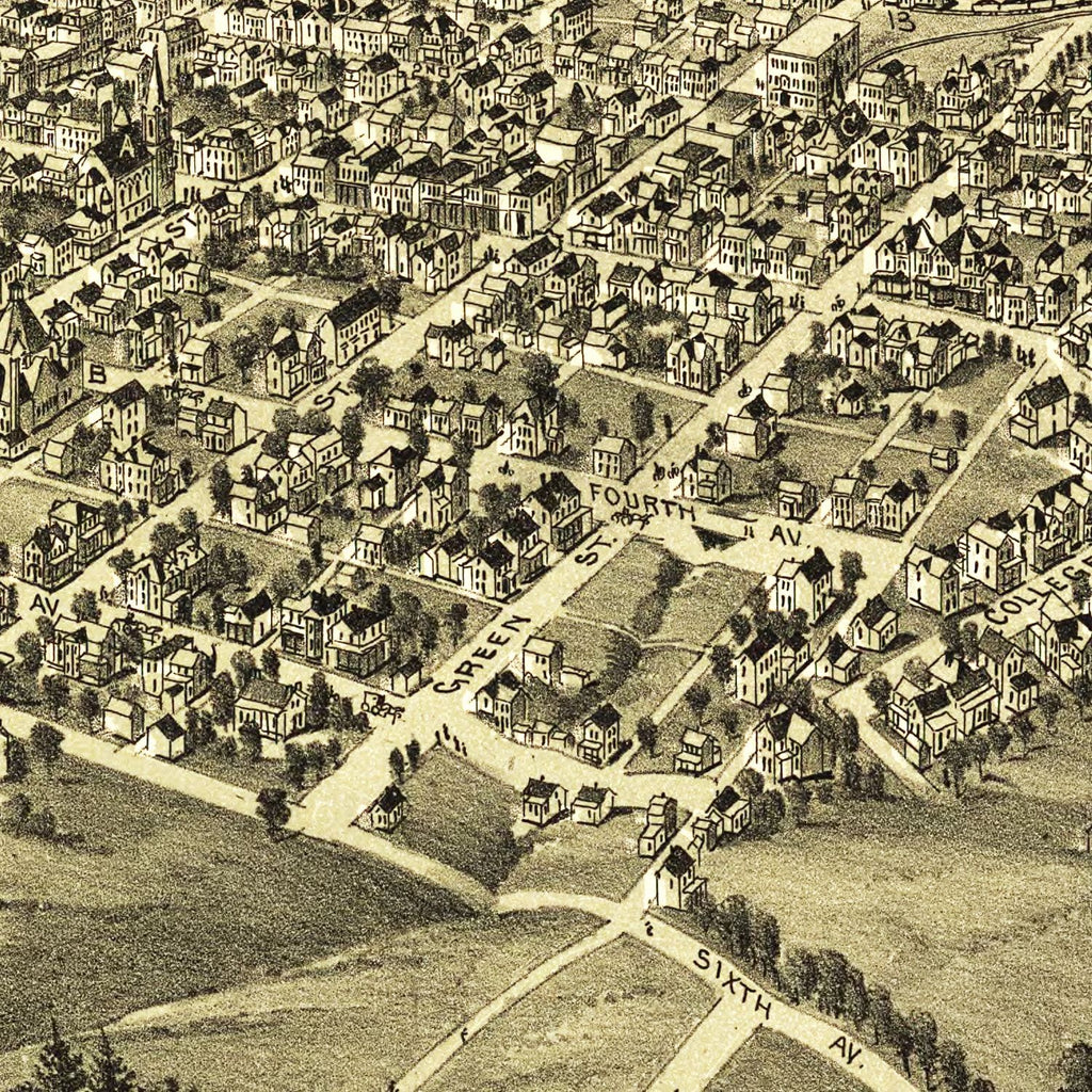 Vintage Map of California, Pennsylvania 1902