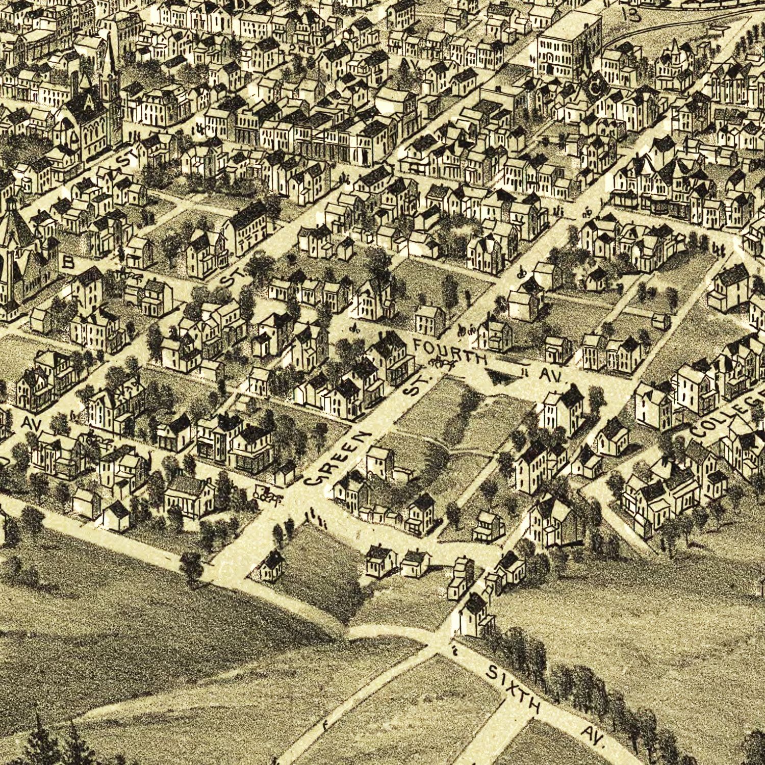 Vintage Map of California, Pennsylvania 1902