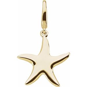 14K Yellow Gold Starfish Charm/Pendant