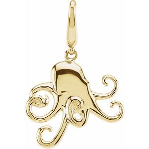 14K Yellow Gold Octopus Charm/Pendant