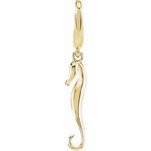 14K Yellow Gold Seahorse Charm/Pendant