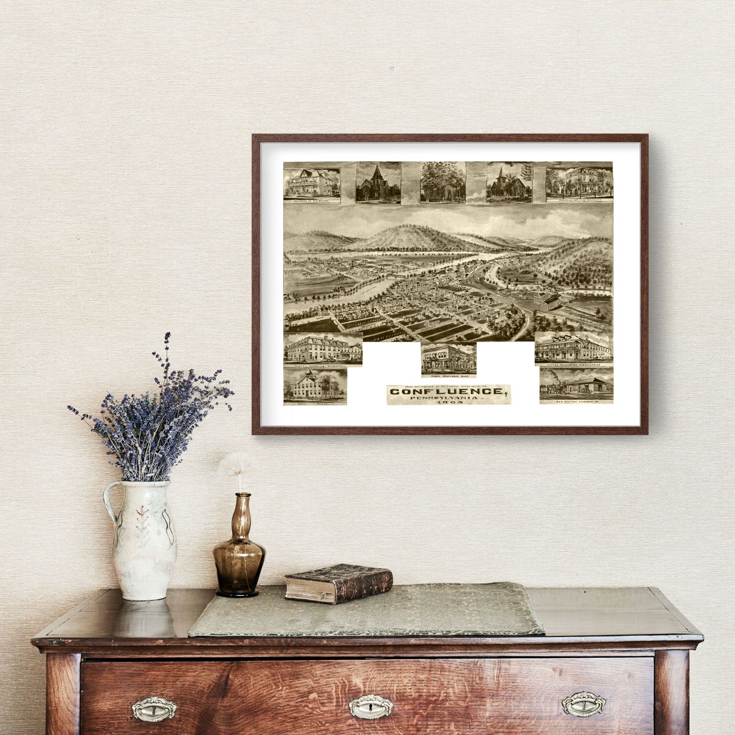 Vintage Map of Confluence, Pennsylvania 1905
