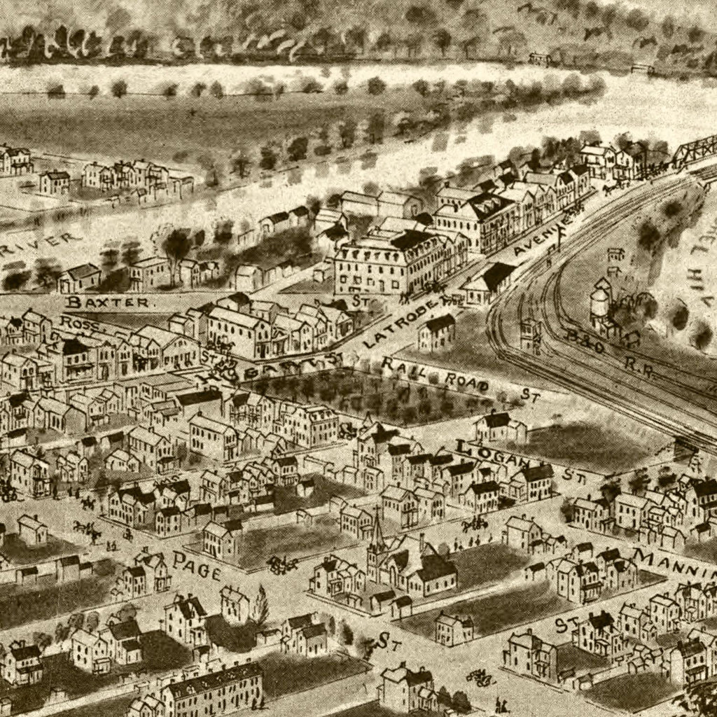 Vintage Map of Confluence, Pennsylvania 1905