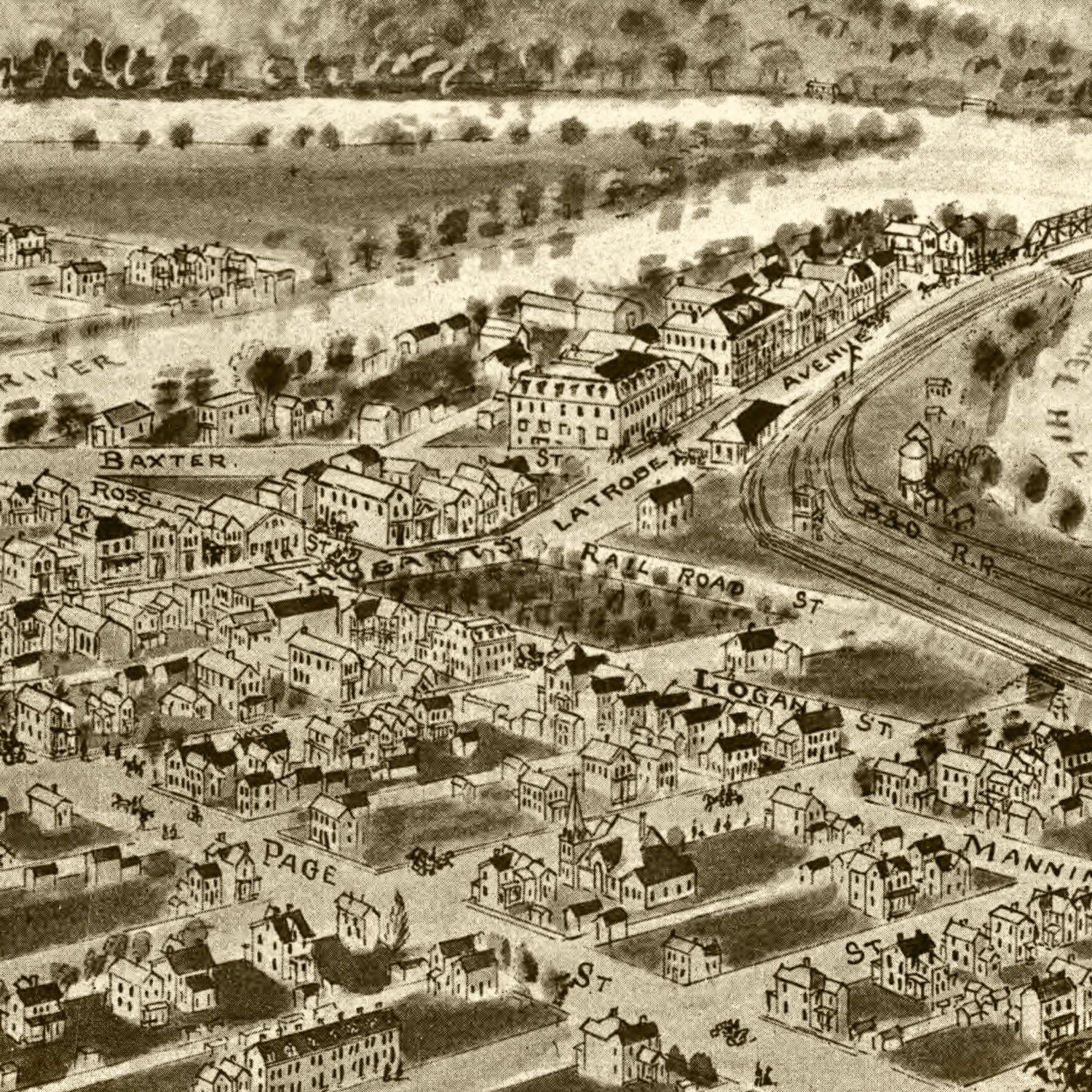 Vintage Map of Confluence, Pennsylvania 1905