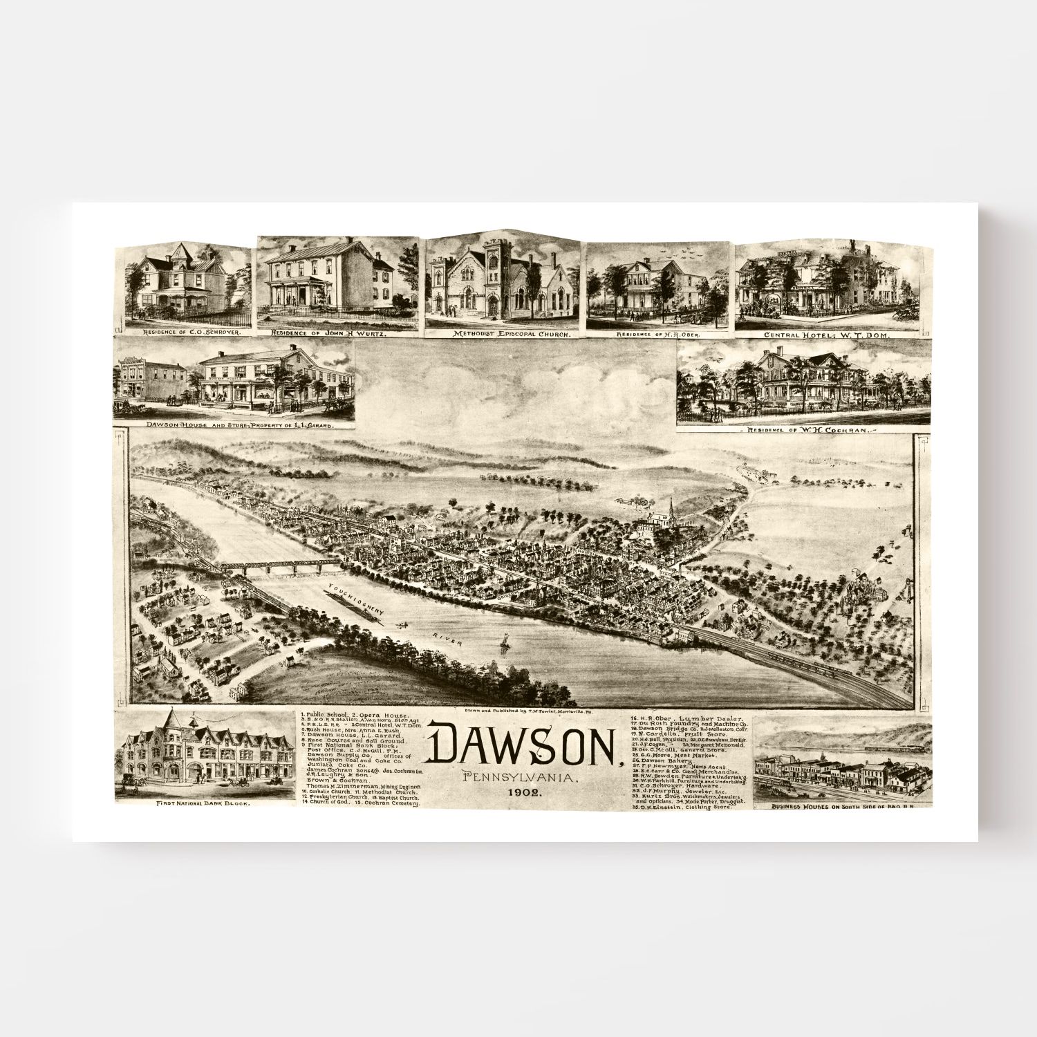 Vintage Map of Dawson, Pennsylvania 1902