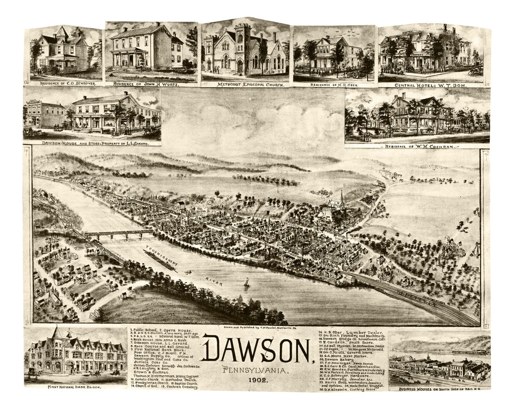 Vintage Map of Dawson, Pennsylvania 1902