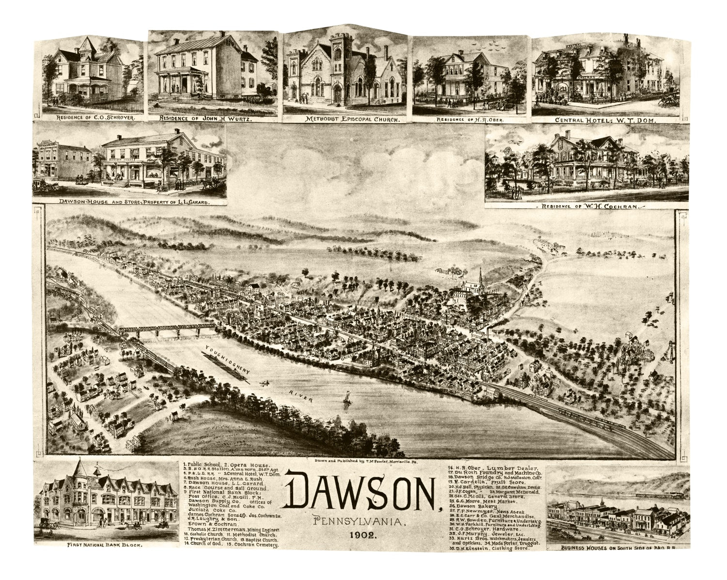 Vintage Map of Dawson, Pennsylvania 1902