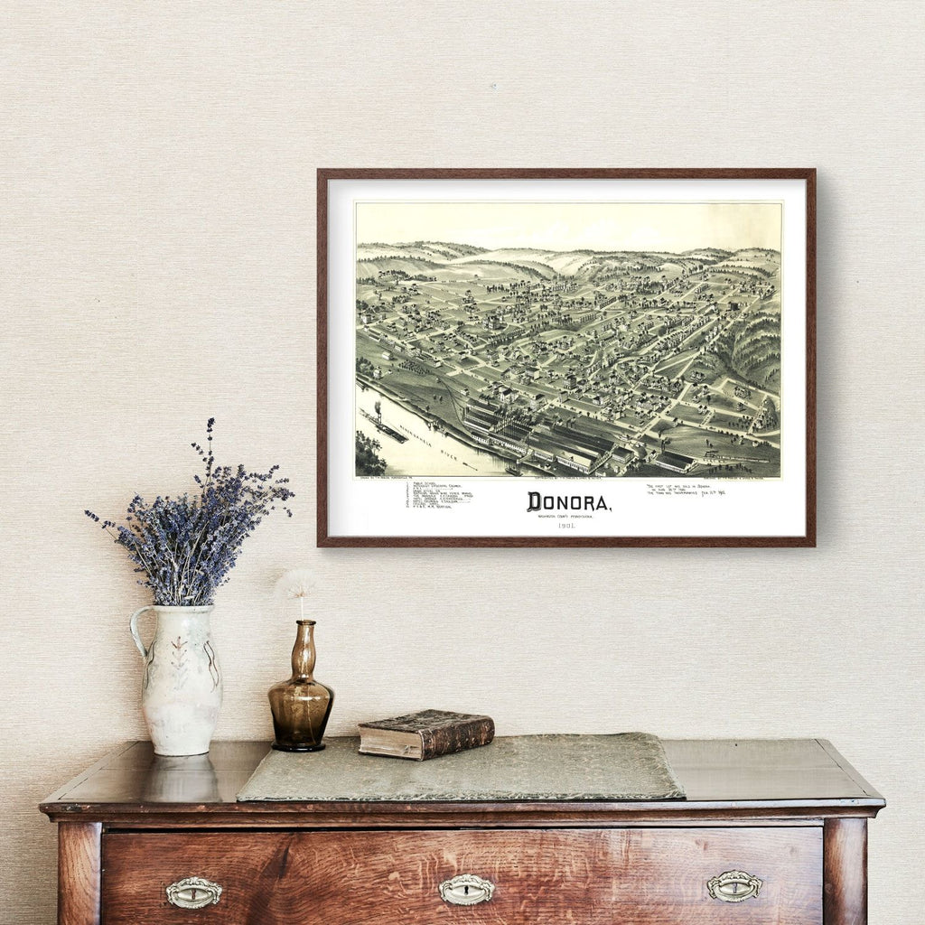 Vintage Map of Donora, Pennsylvania 1901