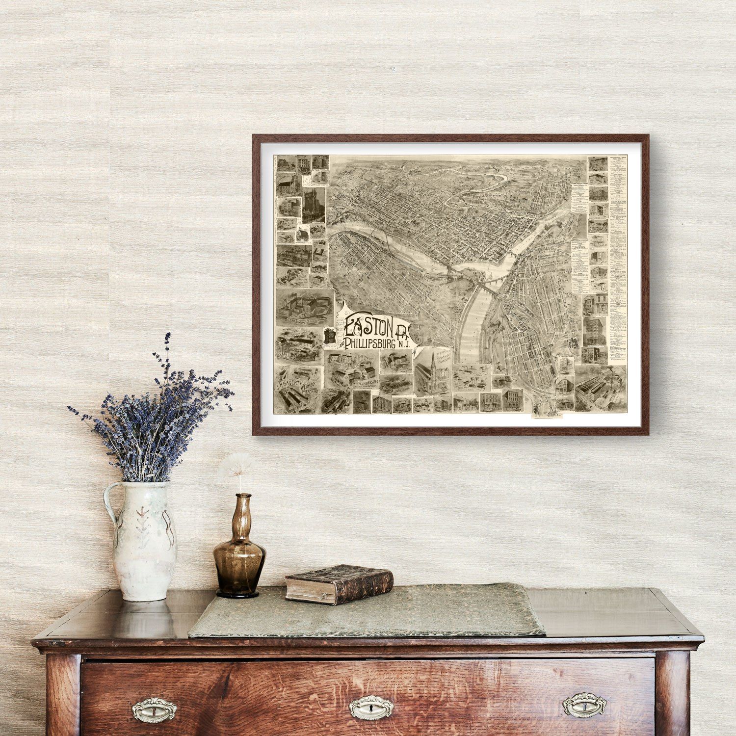 Vintage Map of Easton, Pennsylvania 1900