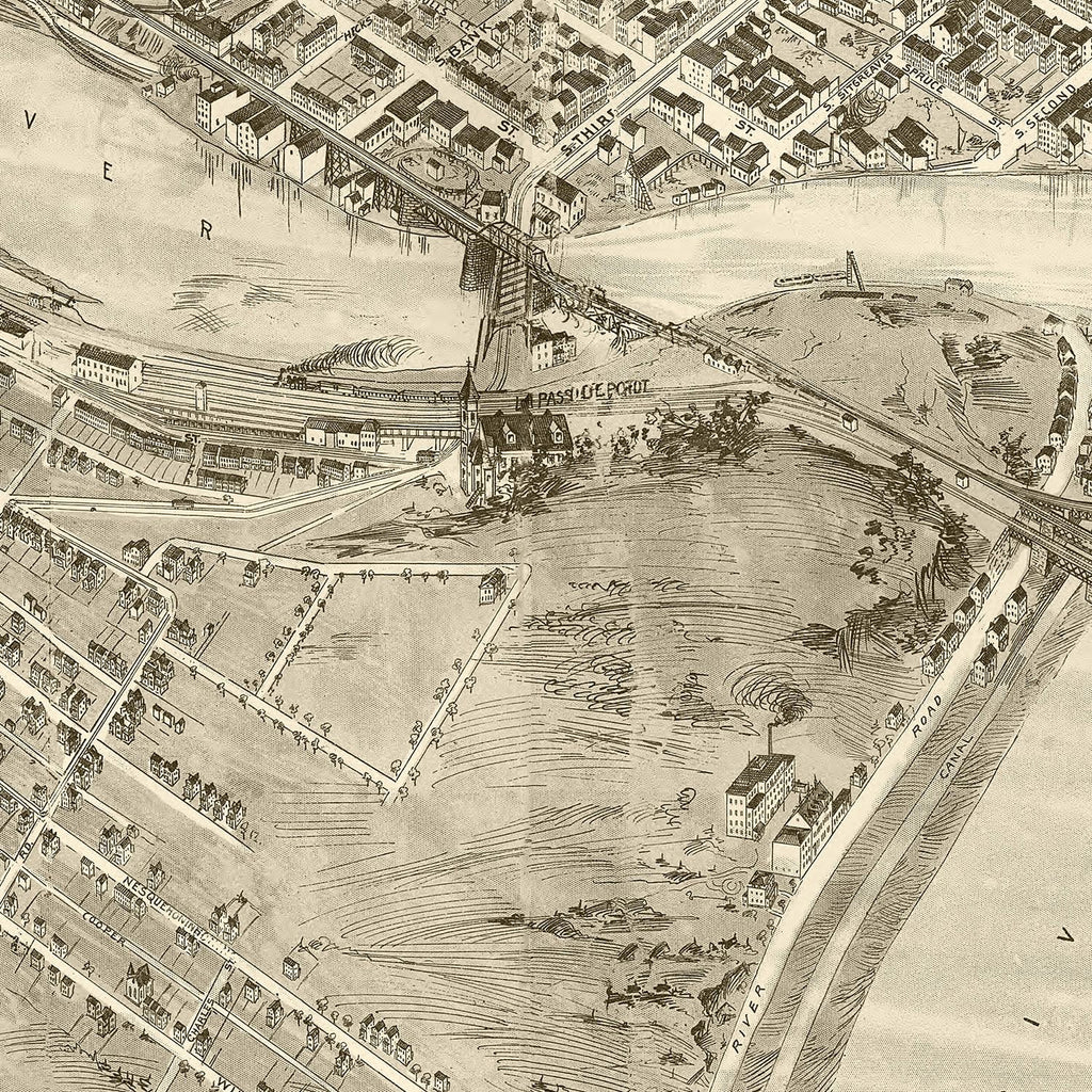 Vintage Map of Easton, Pennsylvania 1900