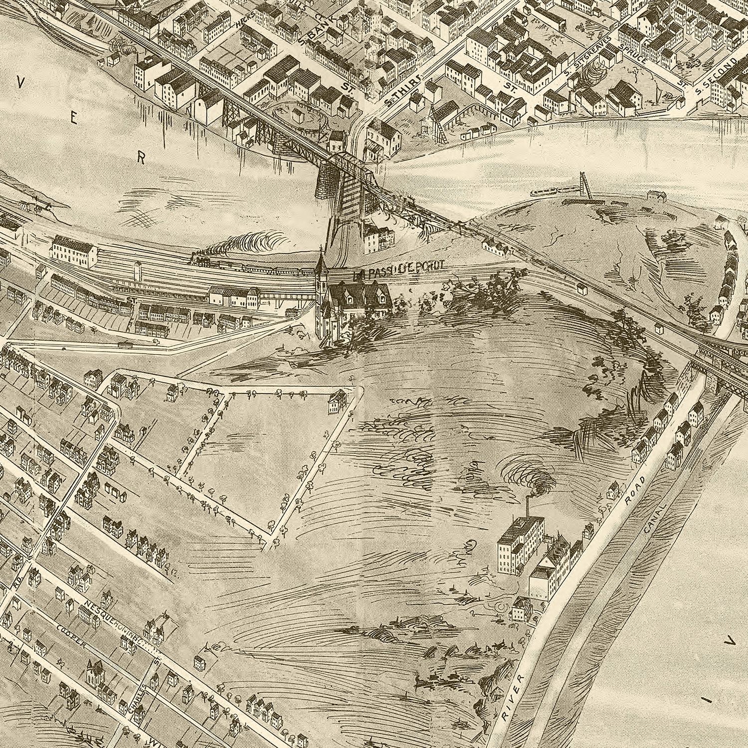 Vintage Map of Easton, Pennsylvania 1900