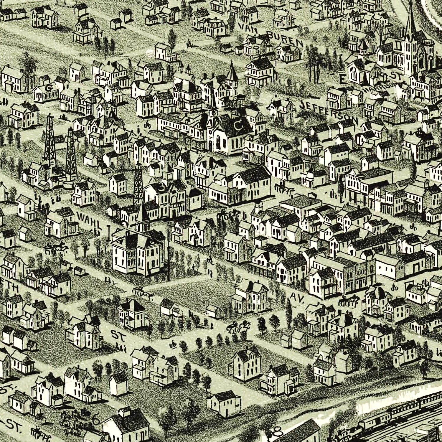 Vintage Map of Evans City, Pennsylvania 1900