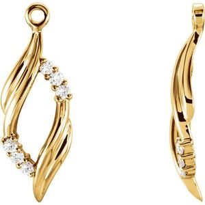 14K Yellow Gold 1/6 CTW Diamond Earring Jackets
