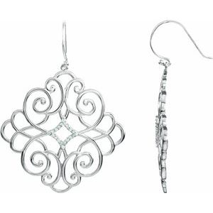 Sterling Silver 1/5 CTW Natural Diamond Earrings