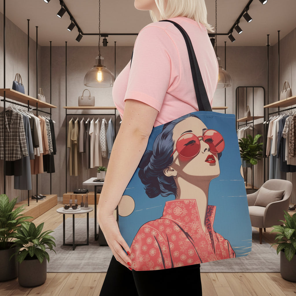 Kimono Chic Sakura Shades Pop Print Tote Bag Medium