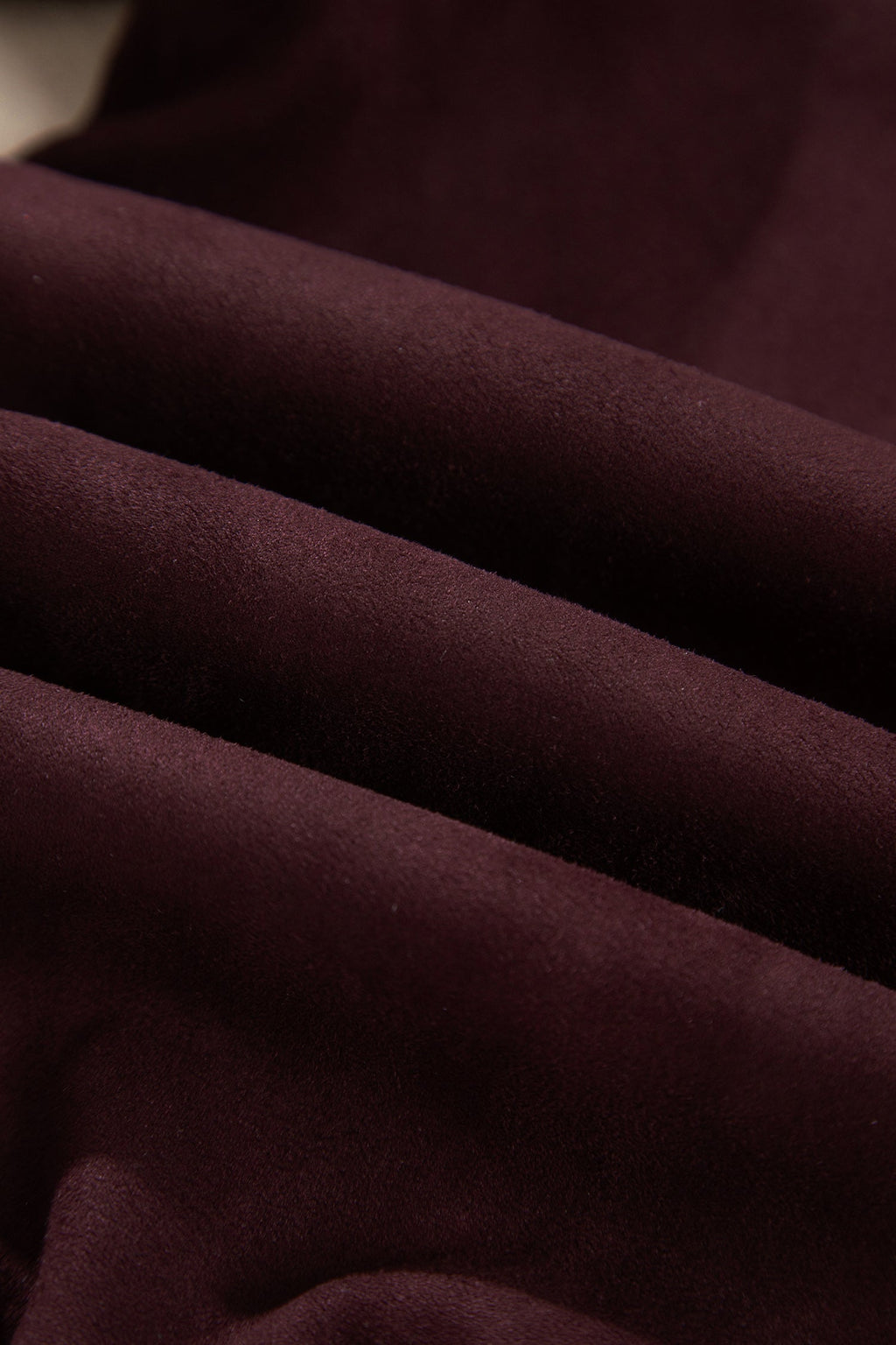 Solid Faux Suede Zip-Up Collared Jacket