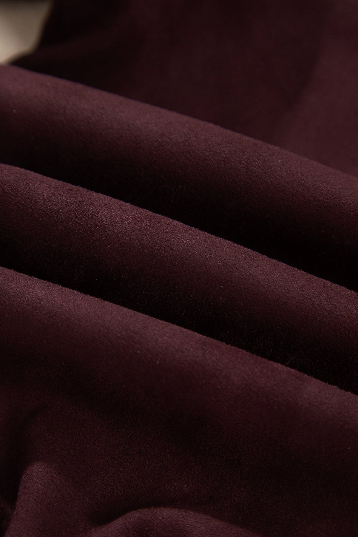 Solid Faux Suede Zip-Up Collared Jacket