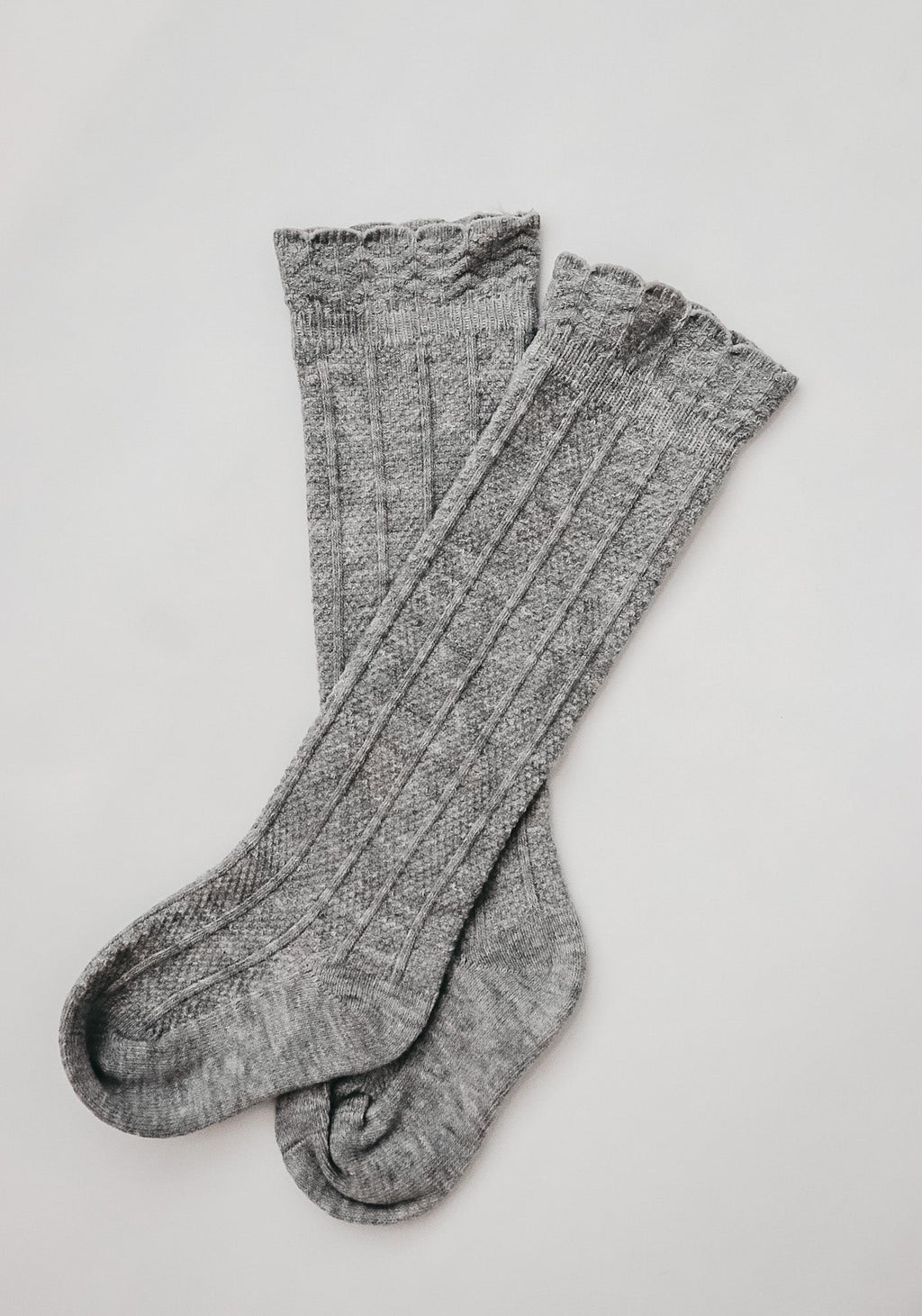 Ruffle Cotton Knee High Socks