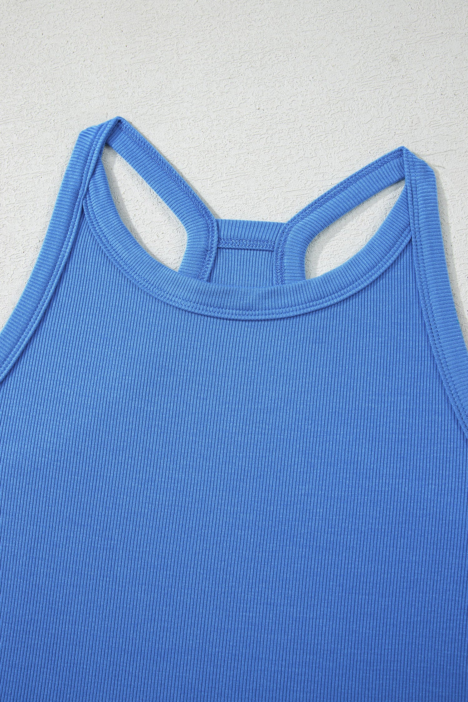 Solid Ribbed Tank Top & Sweatpants Set