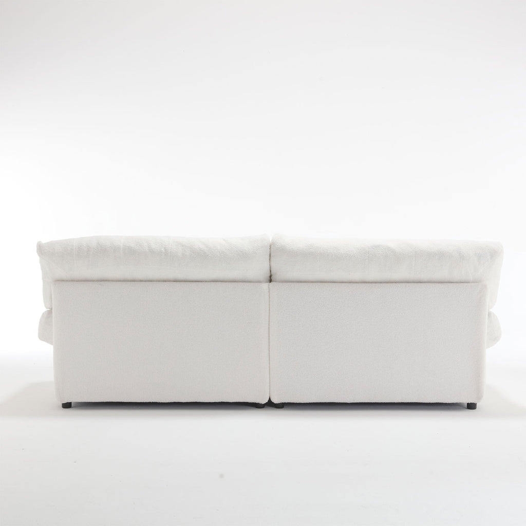 [VIDEO provided][New] Cloud Style Sofa, Teddy Velvet Fabric, Comfy Padded Cloud Couch for Living Room, Apartment