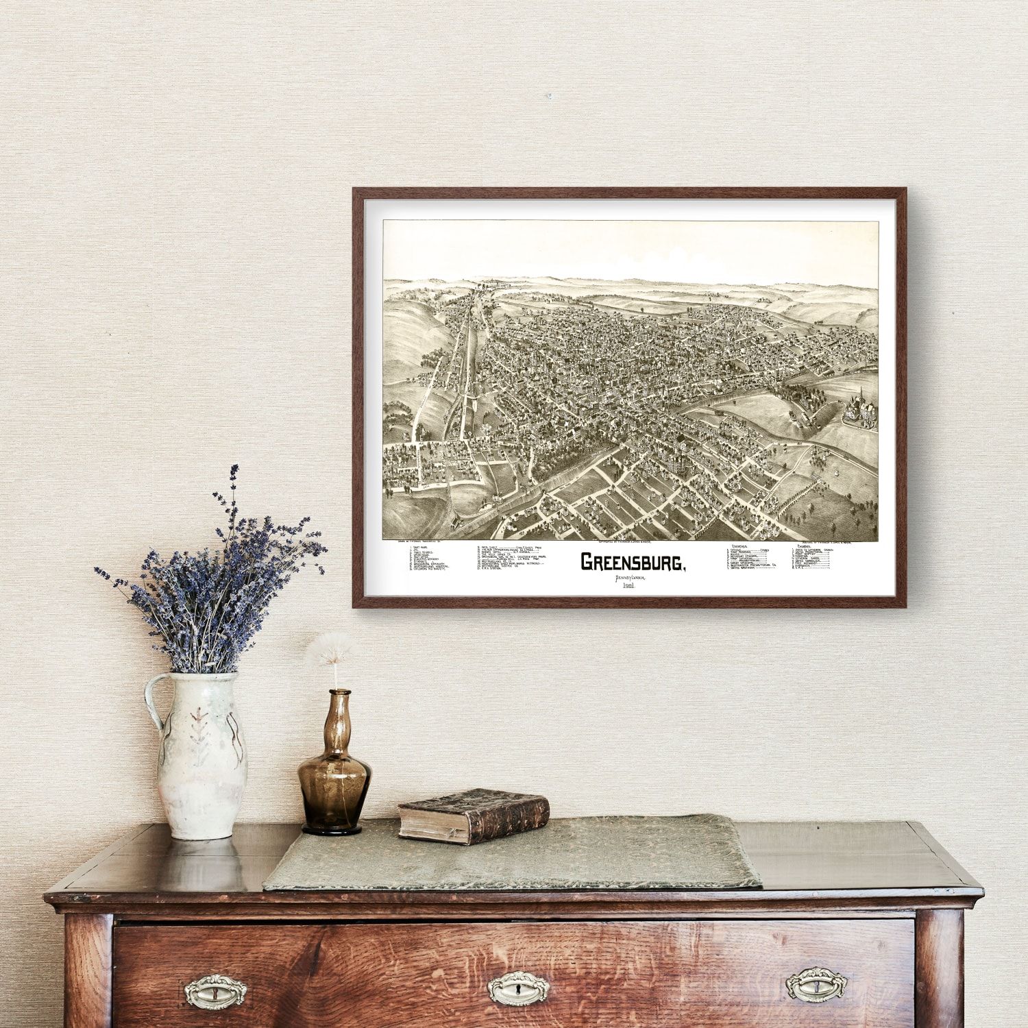 Vintage Map of Greensburg, Pennsylvania 1901